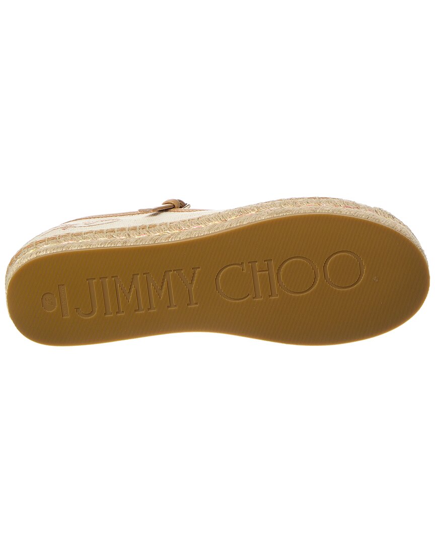 Jimmy Choo Aciel Полотно и кожа Эспадрильи, коричневый — фото 4