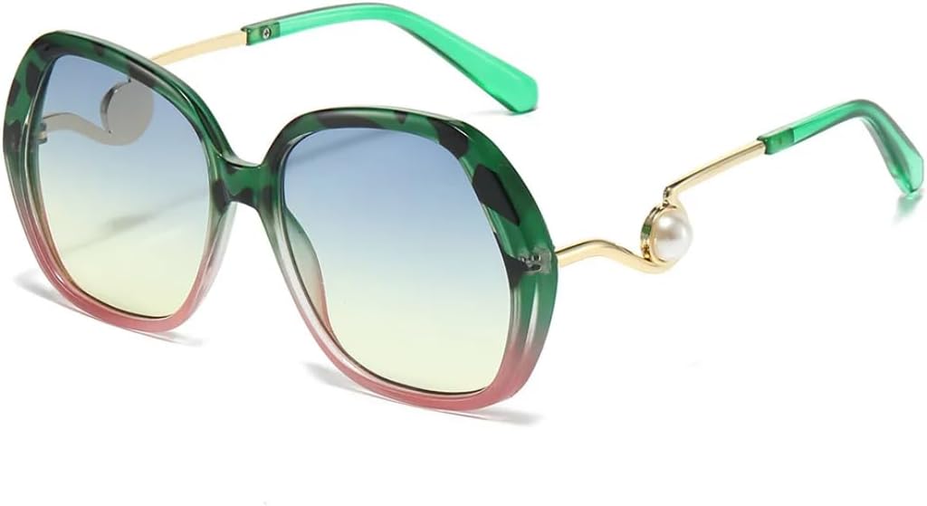 

Женские солнцезащитные очки с многоугольными боковыми жемчужными вставками и металлической оправой неправильной геометрической формы, с аксессуарами на дужках TVTBBVV, 3247-c4