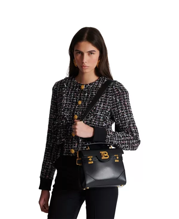 Женская сумка B-Buzz 23 из гладкой кожи Balmain, черный — фото 2