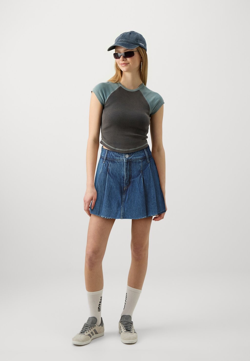 

Джинсовая юбка Onlbloom Pleat Skort ONLY, средний синий деним