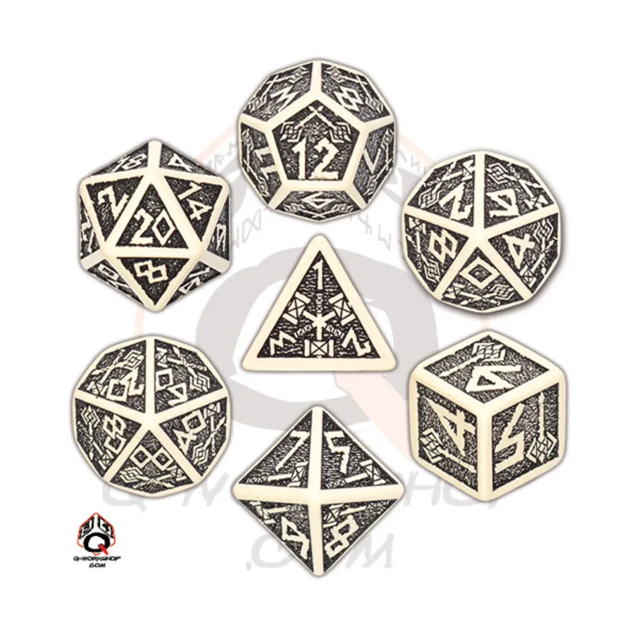 

Поликомплект Бежевый с черным (7), Dwarven Dice