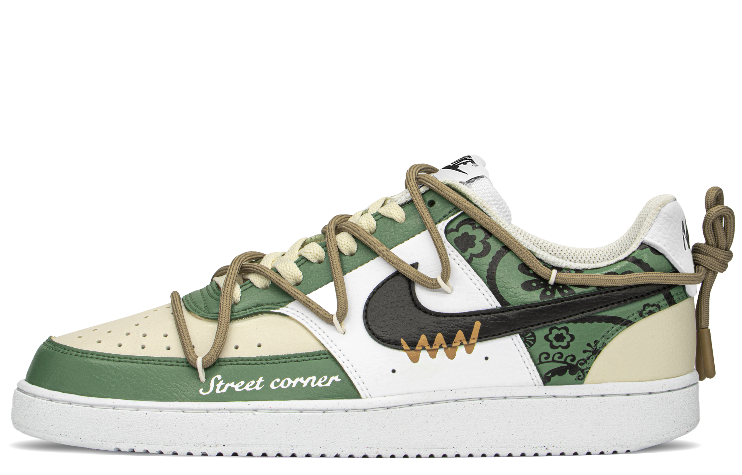 

Кроссовки Nike Court Vision 1 Skateboard Shoes Men Low-Top Beige Green