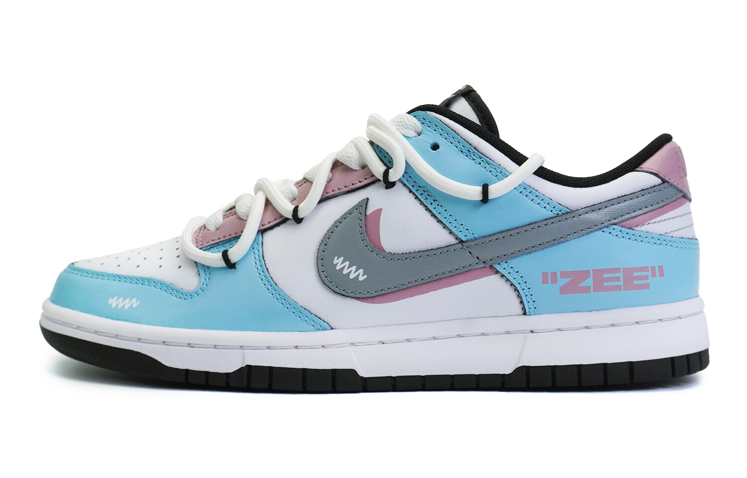

Кроссовки Nike Dunk Skateboarding Shoes Women's Low-top Blue/pink/white, синий