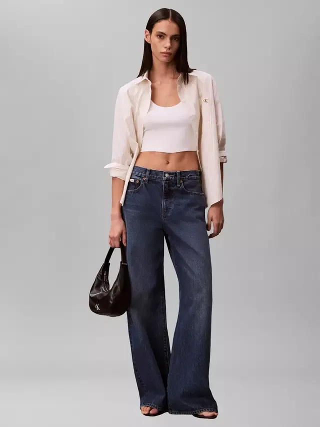 Джинсы средней посадки с широкими штанинами, цвет индиго, Julius Calvin Klein