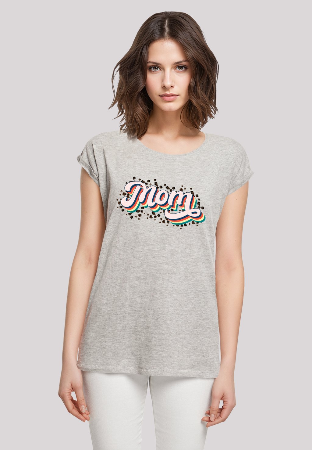 

Футболка с принтом MUTTERTAG MAMA SCHRIFTZUG REGENBOGEN F4NT4STIC, серый