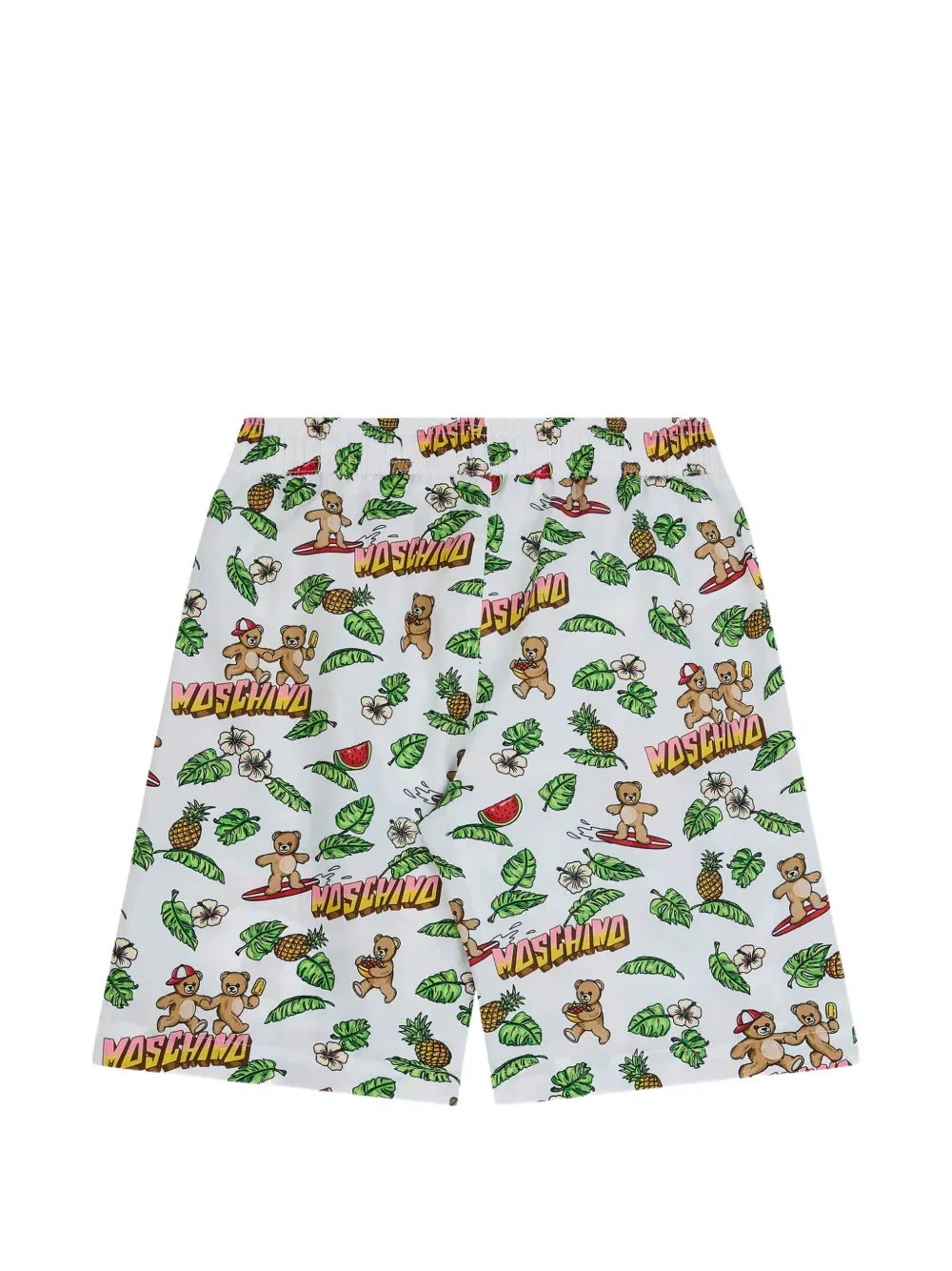 Купальник с графическим рисунком Moschino Kids, белый — фото 2
