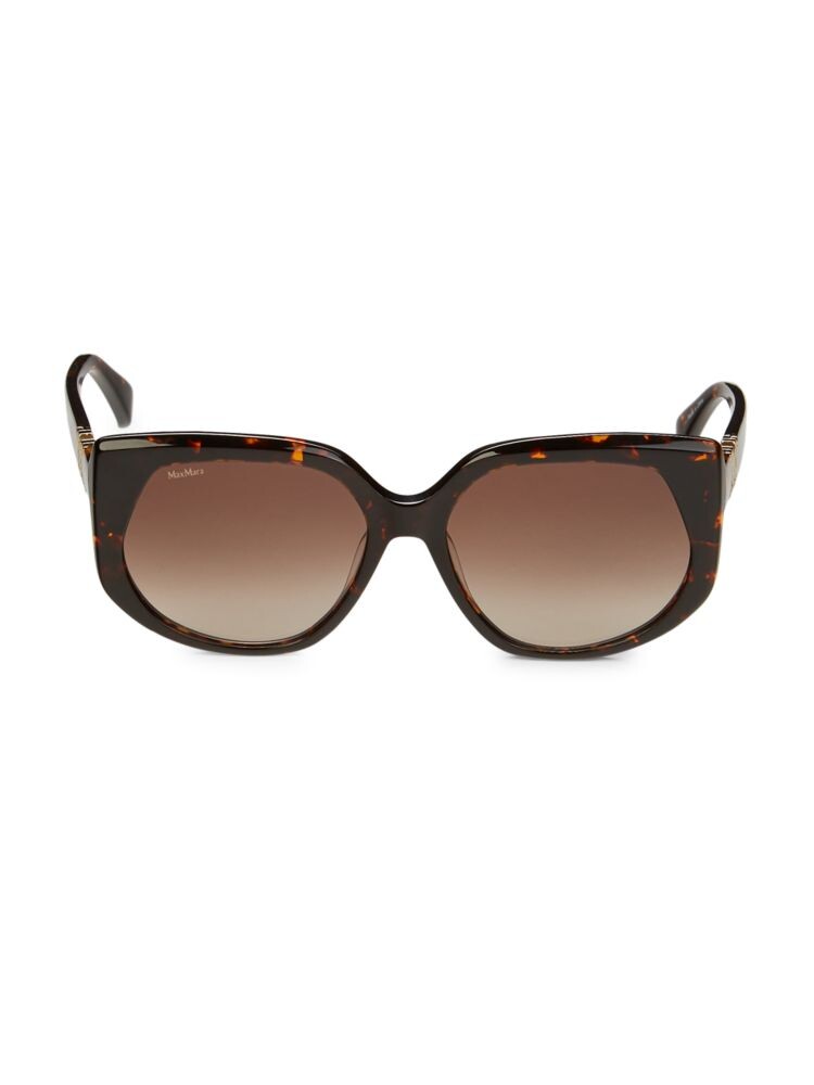 

Солнцезащитные очки с квадратными щитками 58MM Max Mara, цвет Grey Havana
