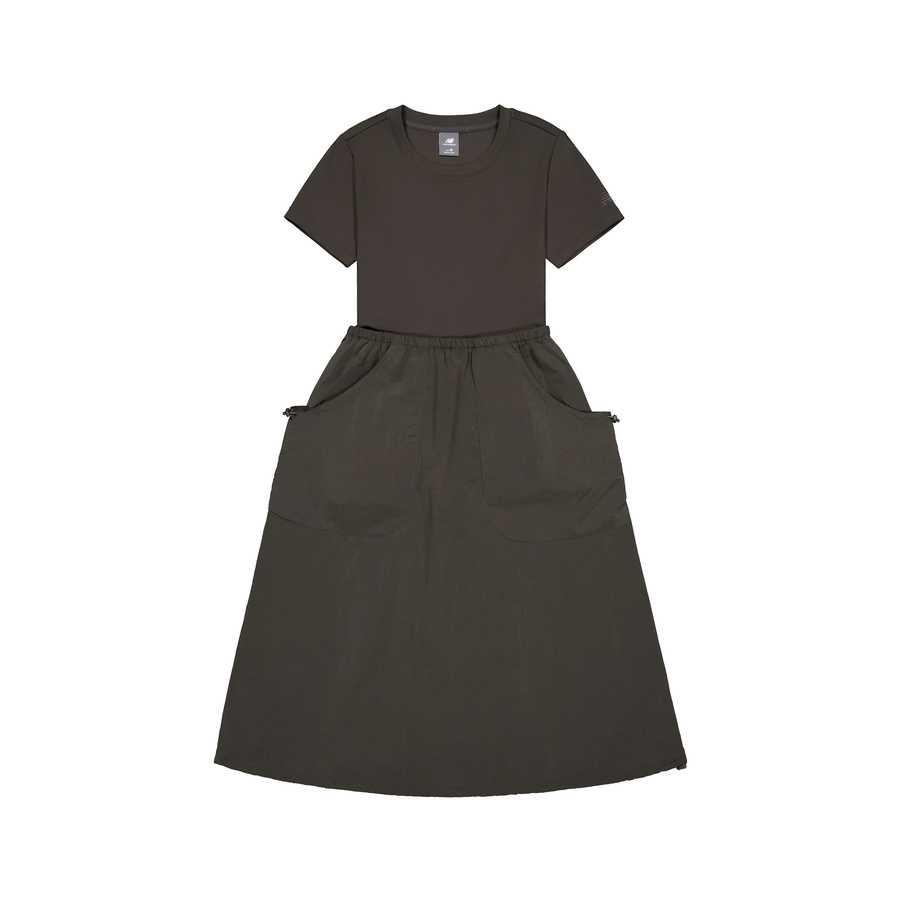 

Женское платье с коротким рукавом темно-серое New Balance, темно-серый