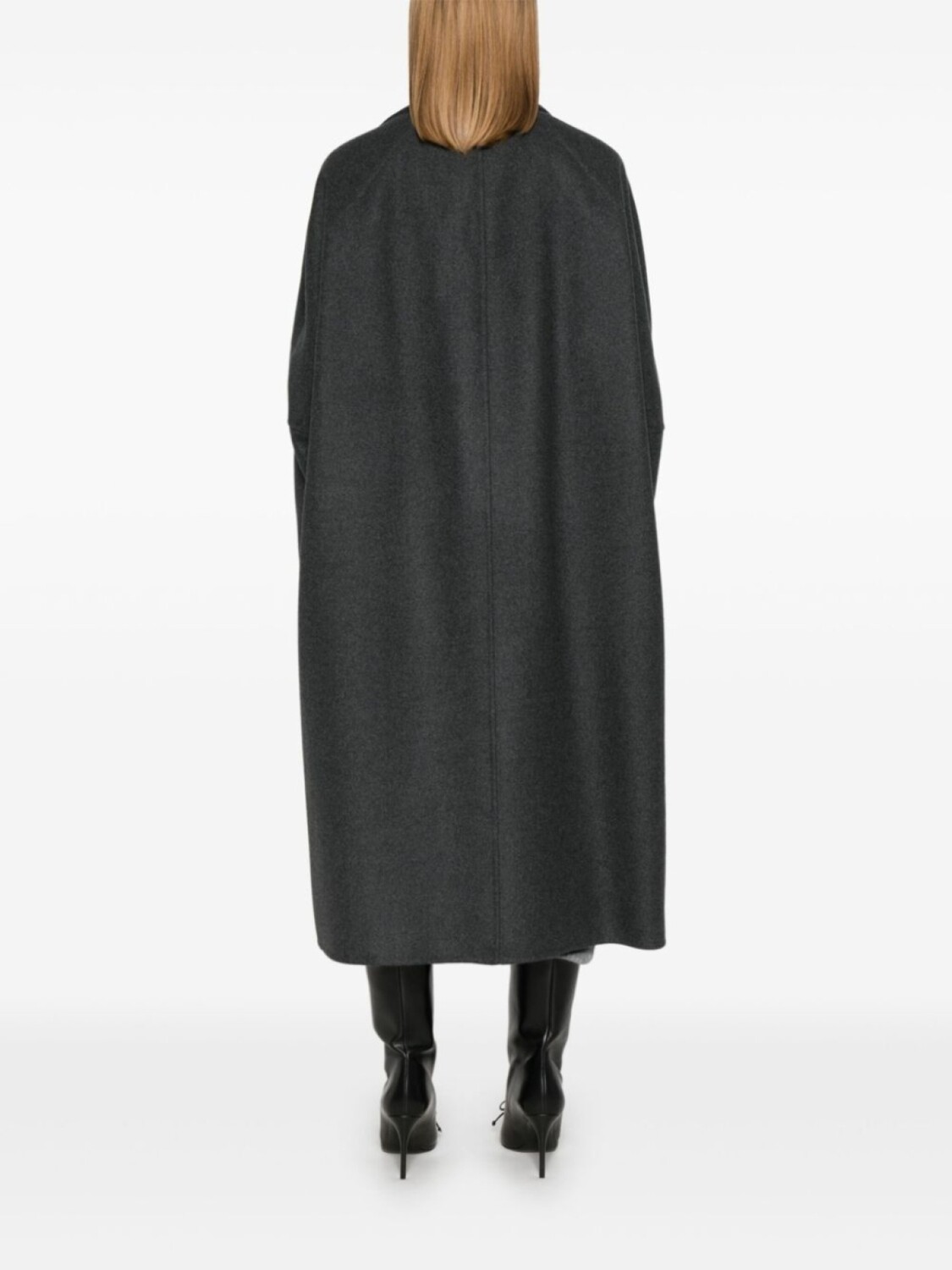Max Mara пальто из смесовой вирджинской шерсти, серый — фото 4