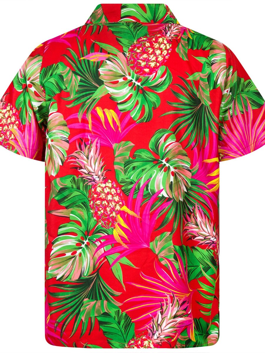 Рубашка на пуговицах классического кроя King Kameha Pineapple Leaves, красный — фото 2