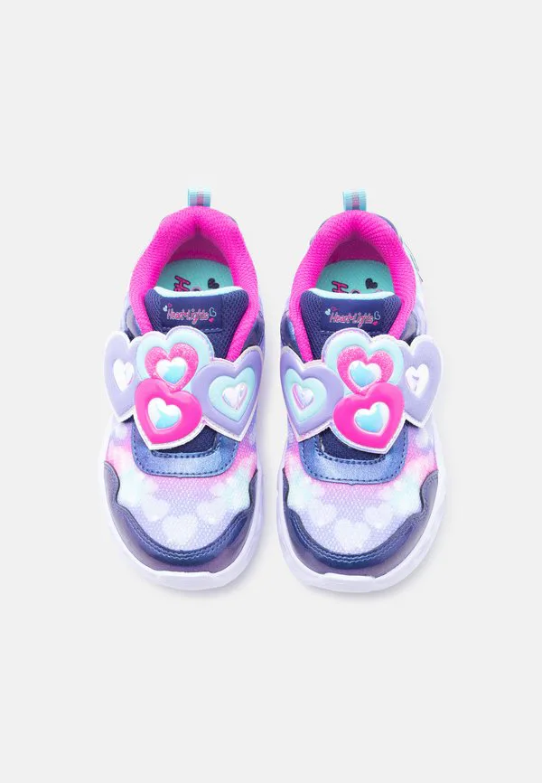 Кроссовки heart lights Skechers, Navy Sparkle/Hot Pink — фото 4