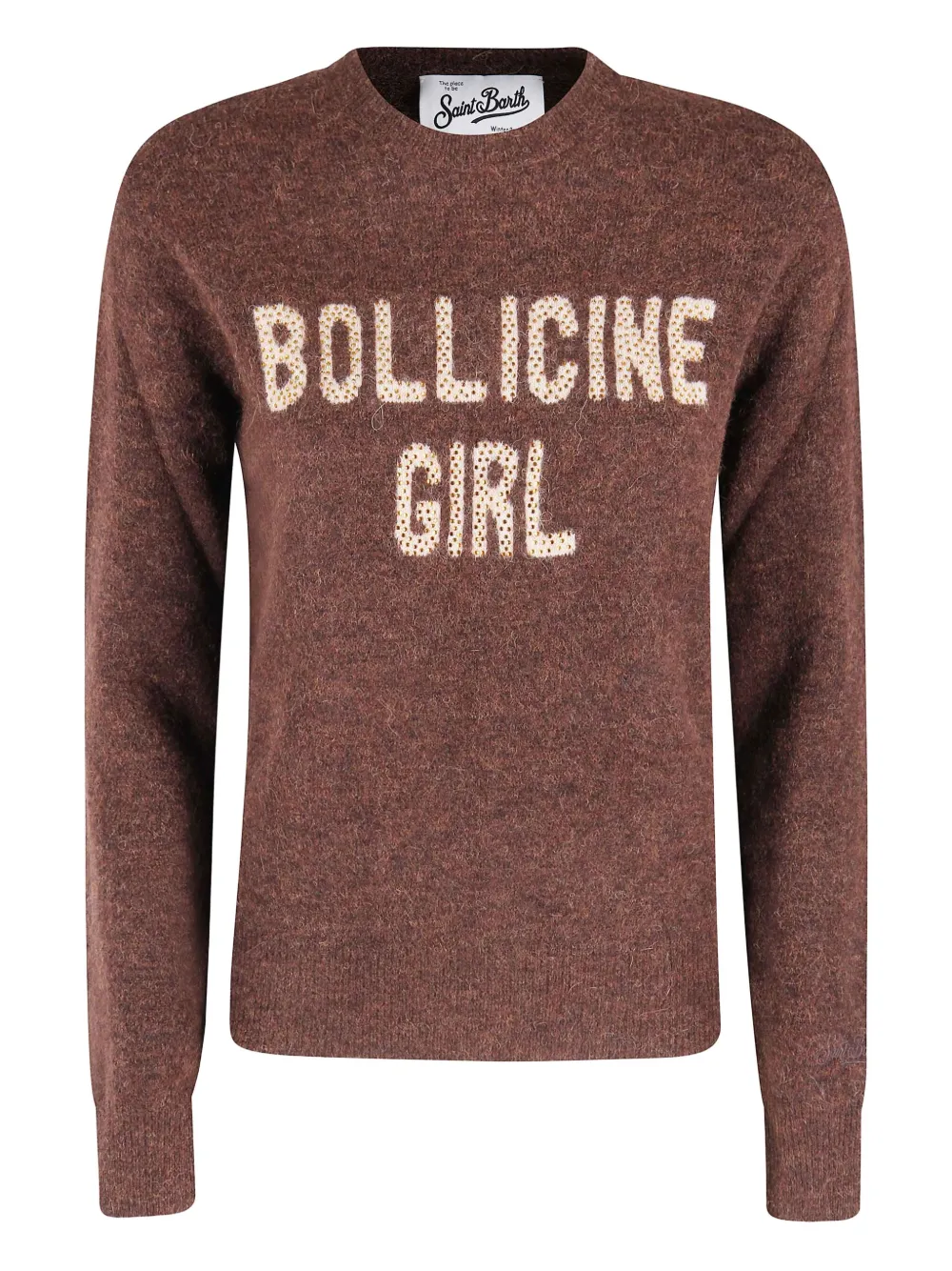 

Свитер с украшением из страз Mc2 Saint Barth, коричневый