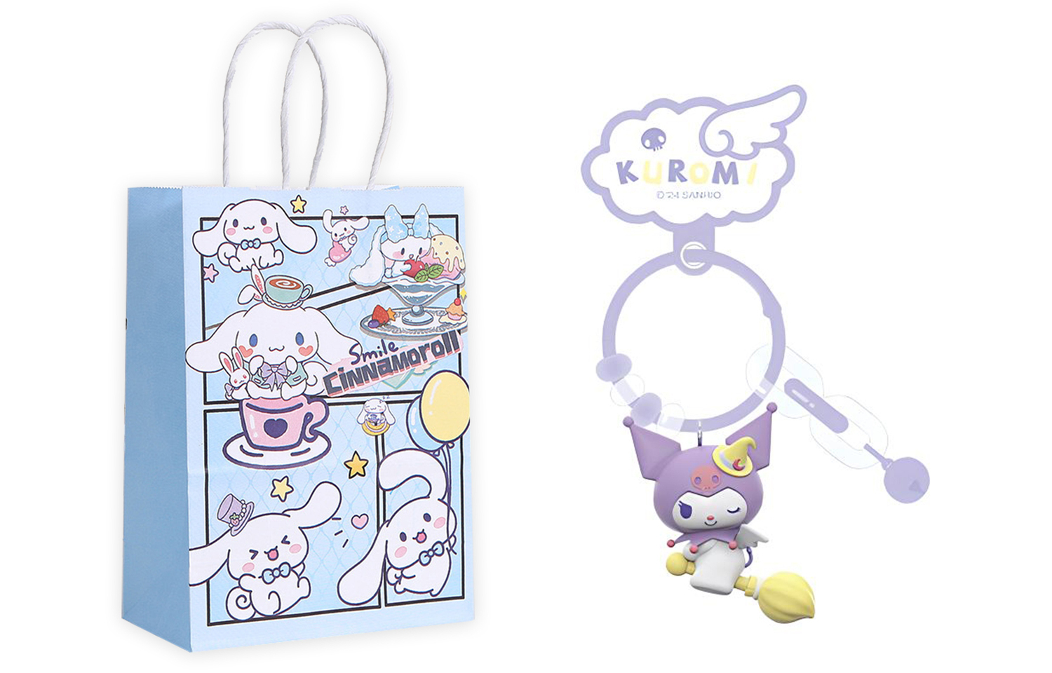 

Sanrio Ключница ПВХ My Melody Cinnamoroll унисекс, Kuromi+Exquisite Shopping Bag Included