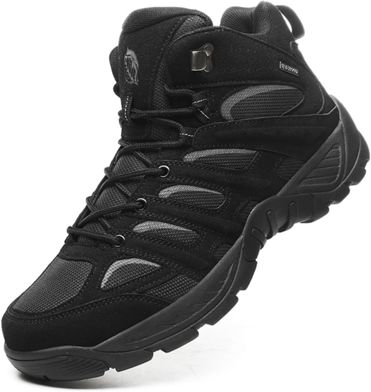 

Мужские легкие дышащие походные ботинки высокой посадки, выполненные в военном стиле, из замши, сетки и кожи, с комфортной ходьбой, прочной подошвой и усиленными швами для походов, кемпинга, треккинга и городской прогулки Yrzhgdl, черный