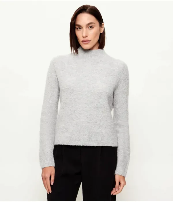 Шерстяной свитер Furrina с полуводолазкой regular fit Boss, серый