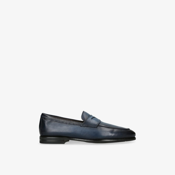 

Пенни-лоферы замшевые Santoni Carlo, синий
