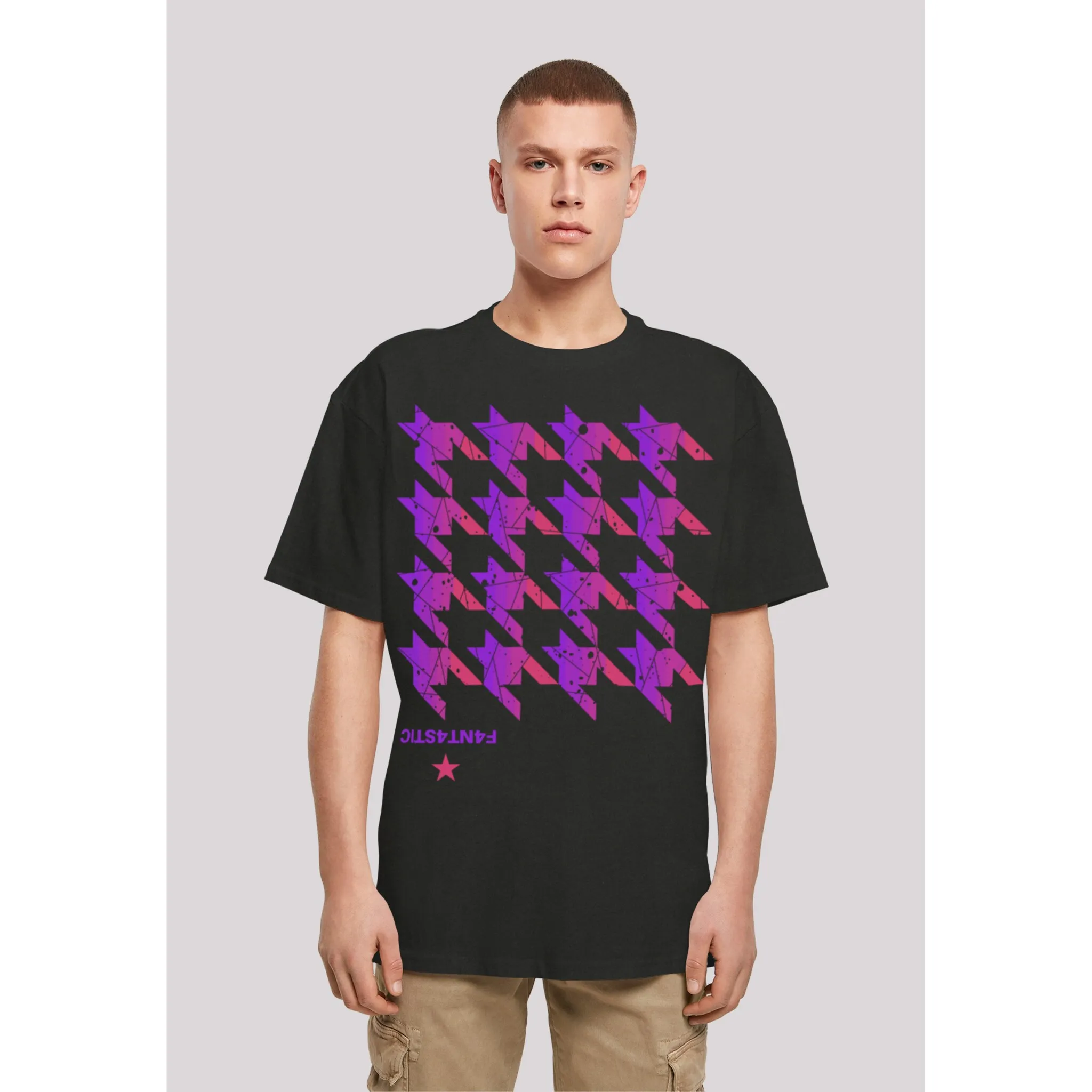 

F4NT4STIC Футболка "Houndstooth Pink", принт, черный