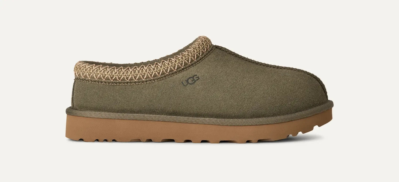 Женские тапочки UGG Tasman II 1174470-MSG из овчины цвета мох, без застежек GUG1, зеленый — фото 2