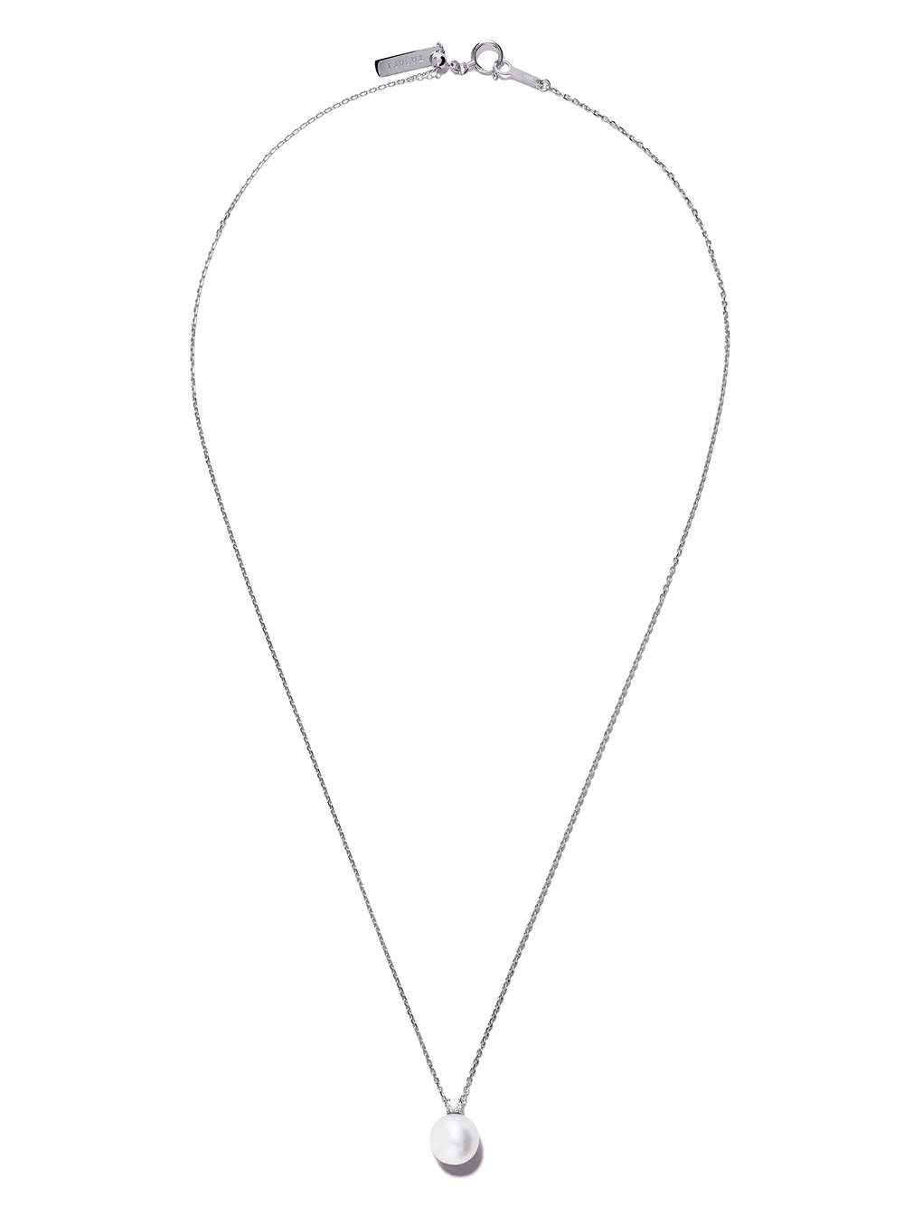 

Колье из белого золота с жемчугом и бриллиантом TASAKI, серебяный