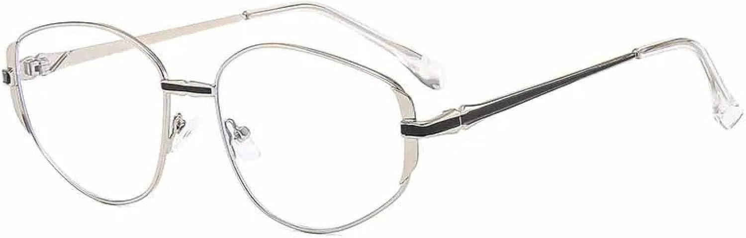 

Модные металлические солнцезащитные очки в маленькой оправе овальной формы для женщин, трендовые, роскошные, для защиты от солнца на открытом воздухе, UV400 TKKTLLT, Silver Clear