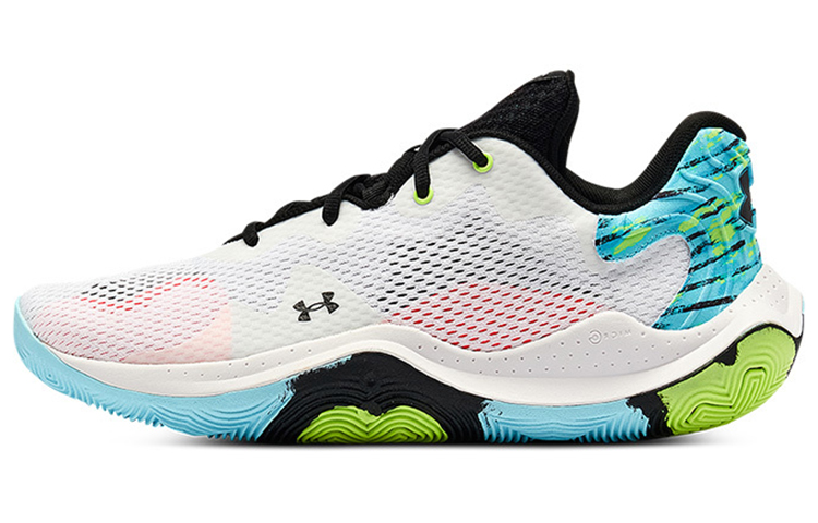 

Кроссовки Under Armour Spawn 4 Basketball, белый/голубой/розовый/черный