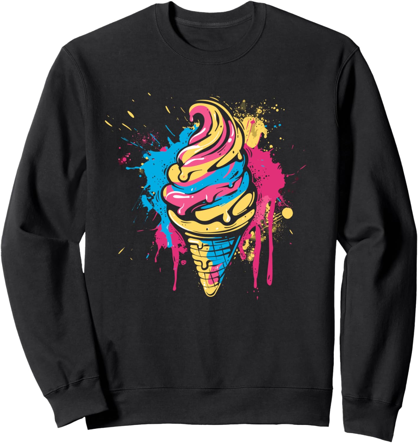 

Толстовка с пятнистым воротником в форме рожка мороженого Funny Ice Cream Vendor T-Shirts And Giveaways, черный