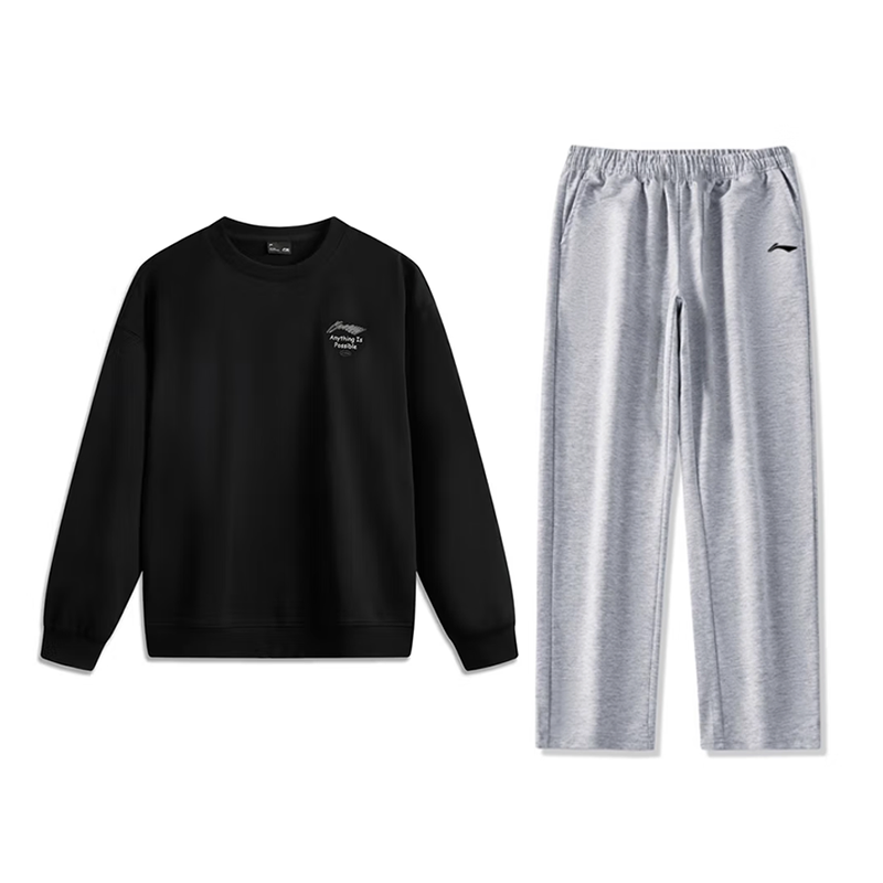 

Li-Ning Casual Sportswear Unisex Black+New Light Heather Gray