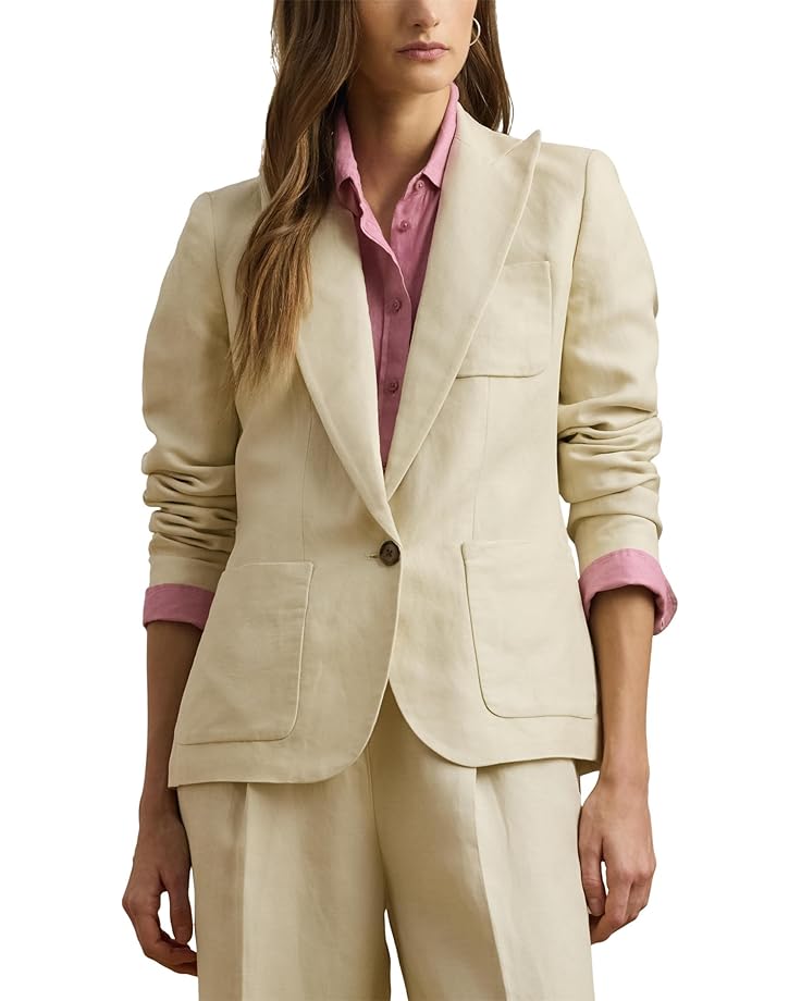 

Блейзер Lauren Ralph Lauren Linen-Blend Twill Blazer, цвет Ivory Beige