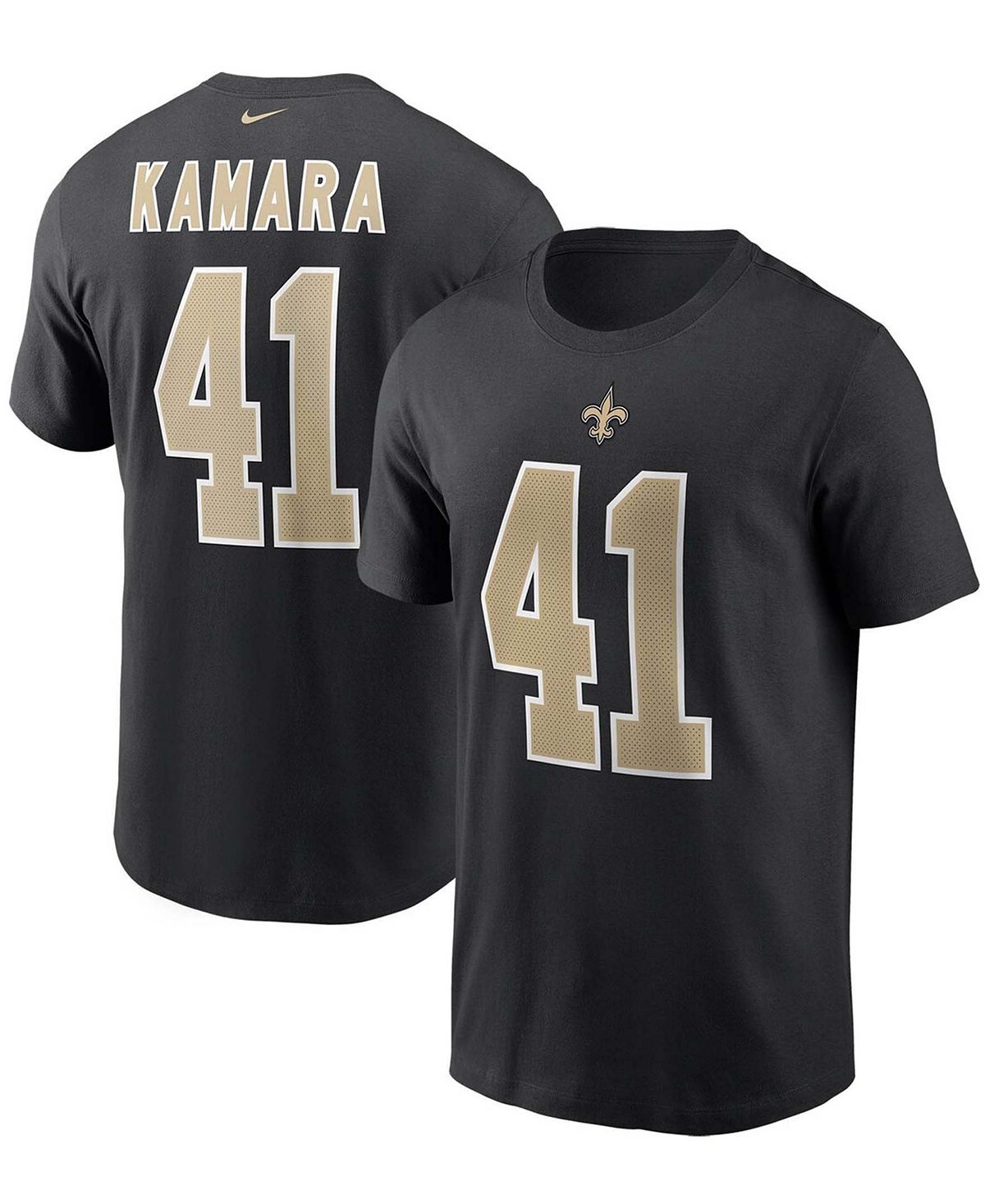 

Мужская черная футболка с именем и номером Alvin Kamara New Orleans Saints Nike, Черный, Мужская черная футболка с именем и номером Alvin Kamara New Orleans Saints Nike