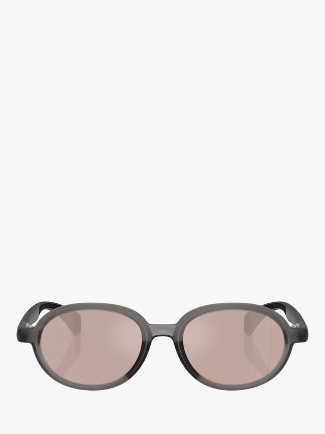 ME8006 унисекс овальные солнцезащитные очки Moncler, Shiny Grey/Pink — фото 2