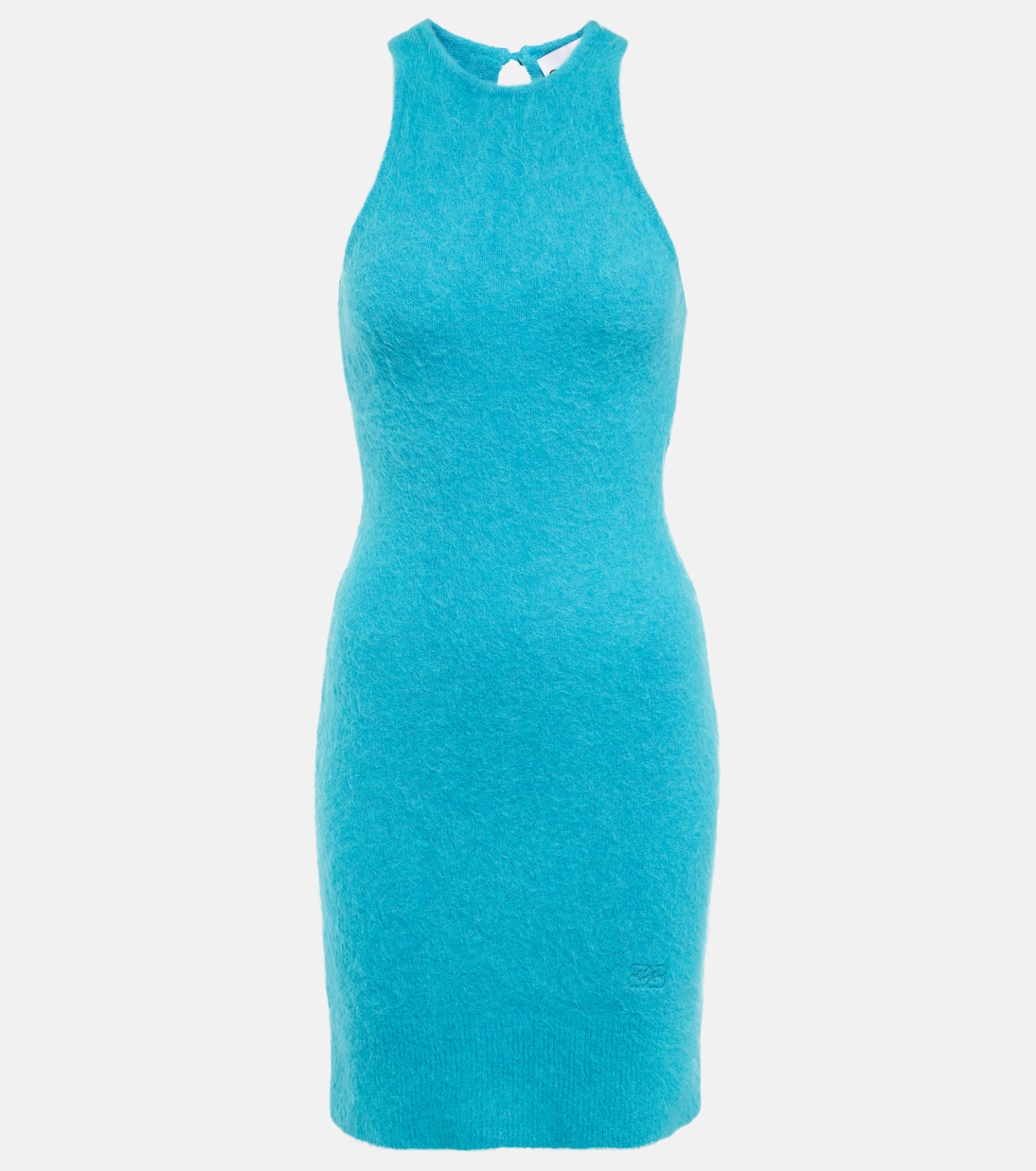 

Мини-платье из смеси альпаки и шерсти Ganni, Blue Curacao