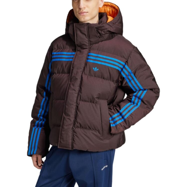 Пуховик Adidas Originals 70s Premium Puffer, коричневый — фото 3