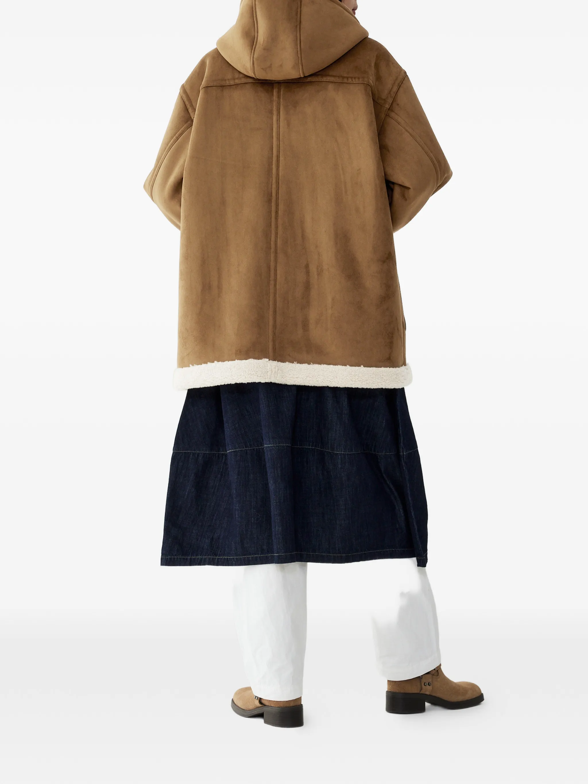 

Пуховик с капюшоном, застегивающийся на пуговицы Studio Tomboy, коричневый