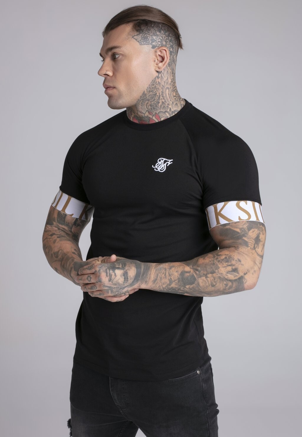 

Футболка с принтом SIKSILK, цвет black