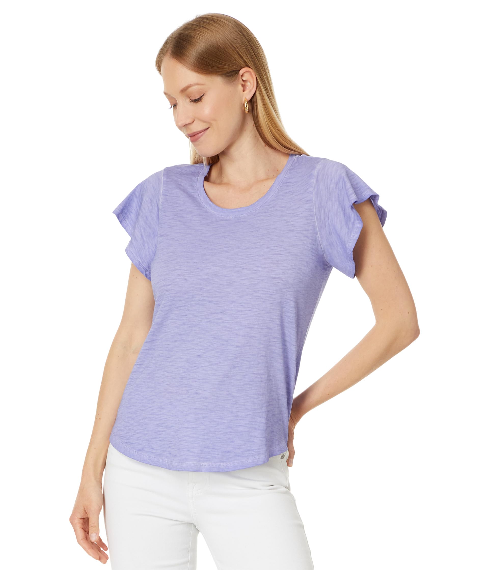 

Футболка NIC+ZOE Flutter Short Sleeve Tee, Lavender
