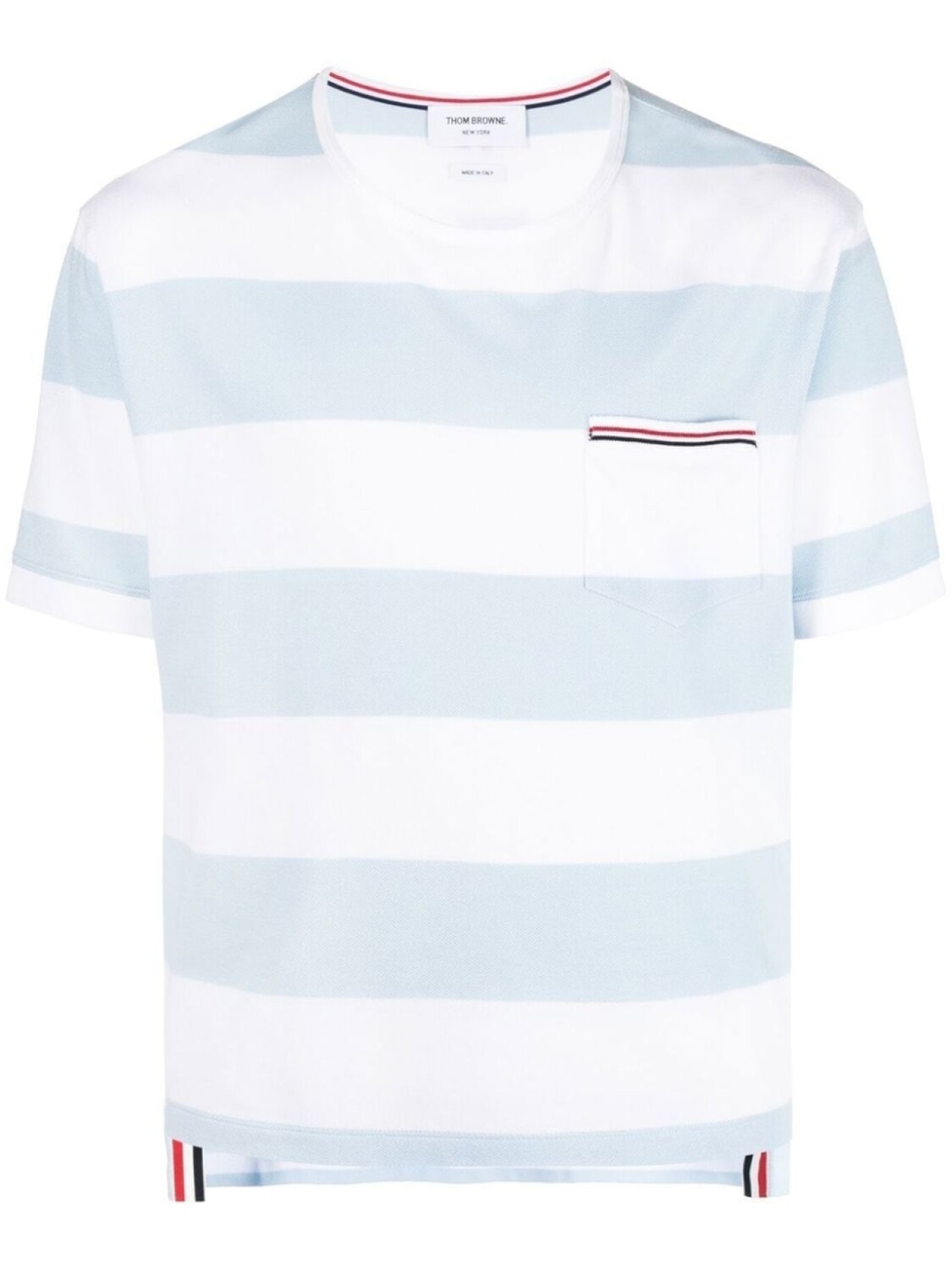 

Thom Browne футболка с карманом и полосками RWB, синий
