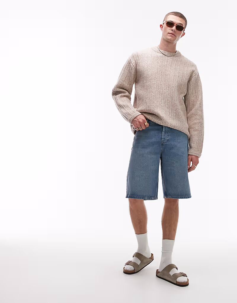 

Джинсовые шорты Topman цвета средней синевы