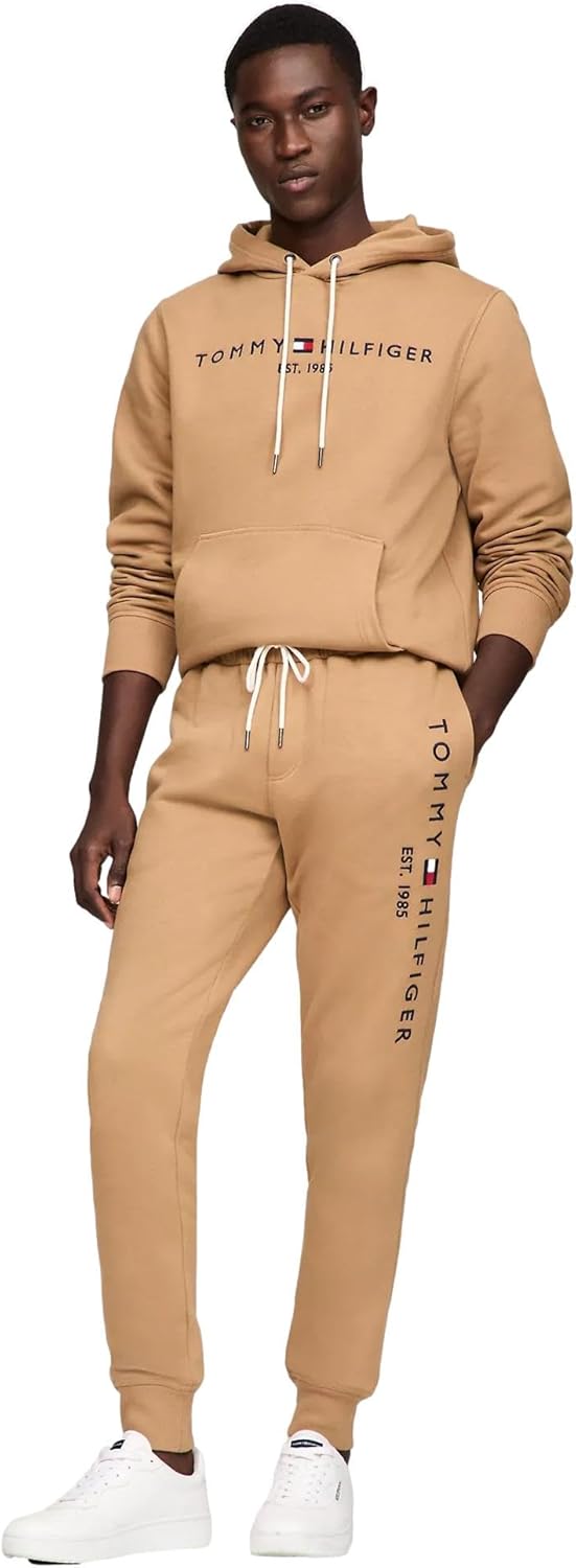 Мужские спортивные брюки с логотипом и карманами TOMMY HILFIGER, размер M, цвет P Navy, Pinecone Tan — фото 2