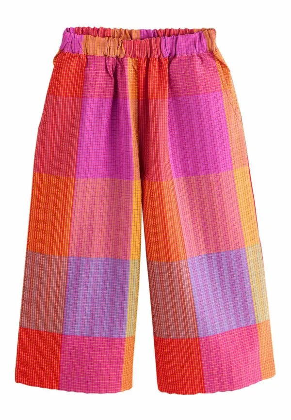 Брюки прямого кроя с широкими штанинами Next, Orange Pink Textured Check