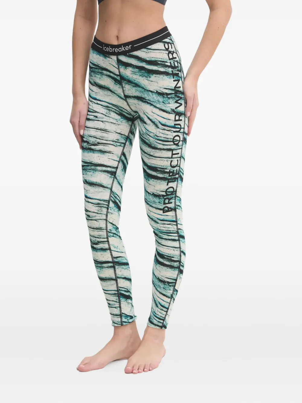 

Леггинсы с принтованным поясом X Protect Our Winters Icebreaker, белый