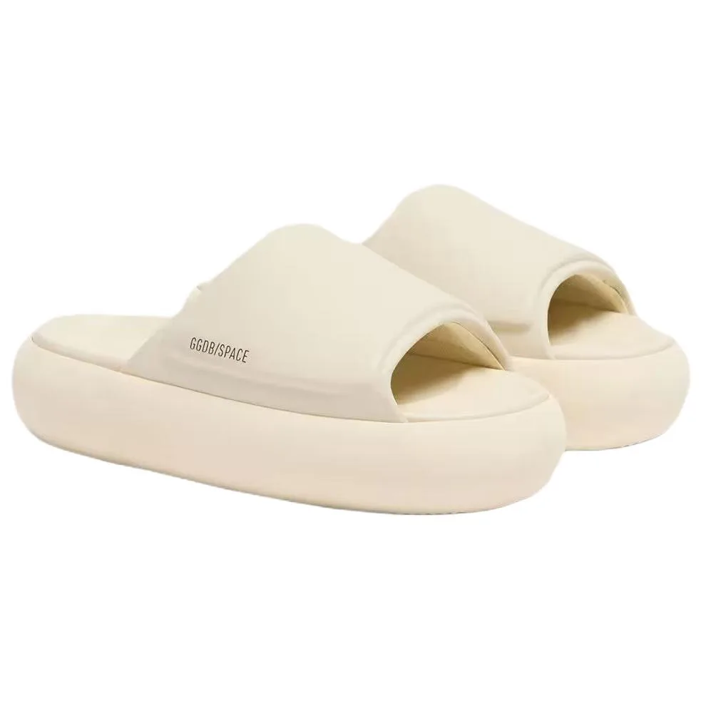 Golden Goose Сланцы Space Star Slide для мужчин, цвет кремовый — фото 4