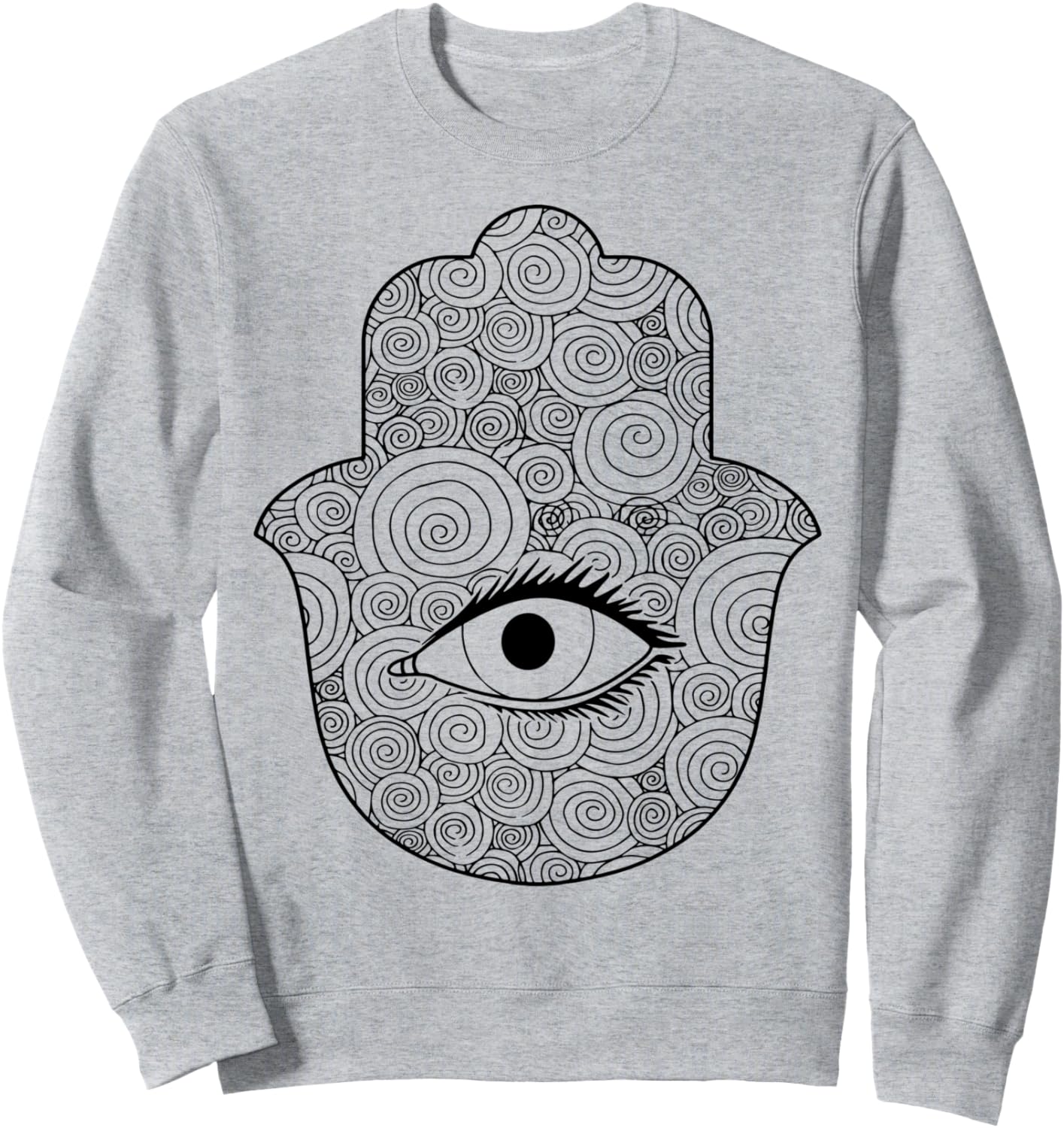 

Толстовка с изображением Хамсы и надписью «Злой и грубый» Fashion Tees, серый