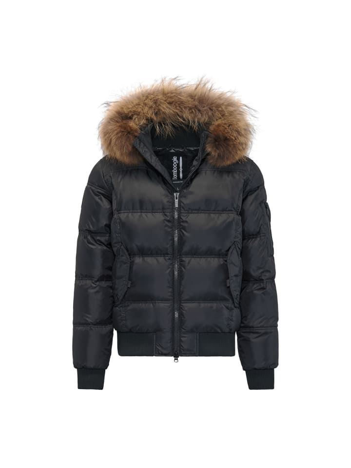 

Bomboogie Пуховая куртка-бомбер черного цвета