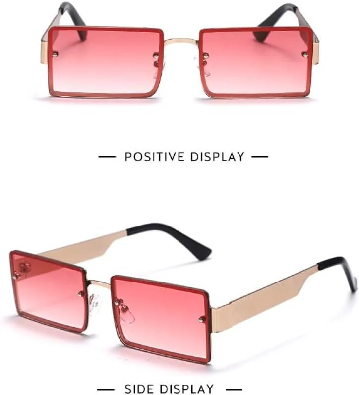 

Модные прямоугольные солнцезащитные очки без оправы для женщин и мужчин, градиентные солнцезащитные очки, женские очки с защитой от УФ-излучения UV400 MTZJH, 6