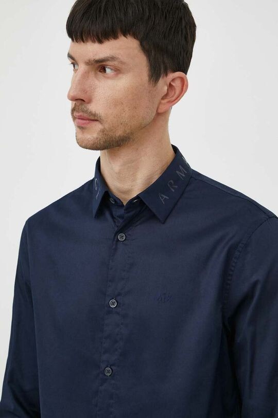 

Хлопчатобумажная рубашка Armani Exchange, темно-синий