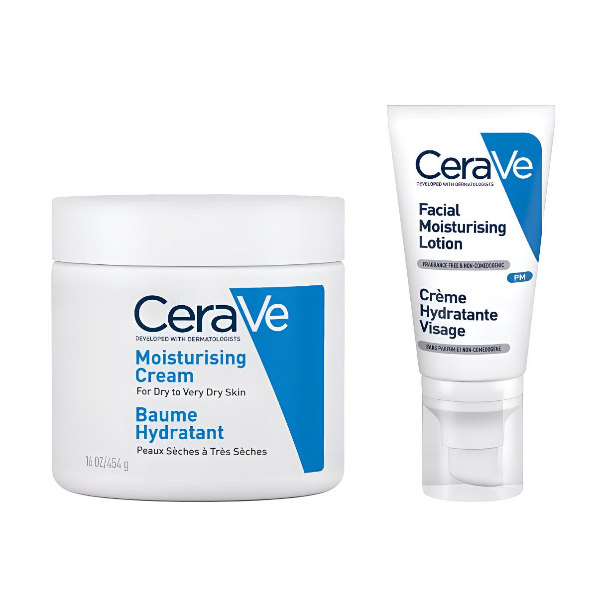 

Ночной увлажняющий набор для ухода за кожей увлажняющий восстанавливающий 52мл+454г CeraVe