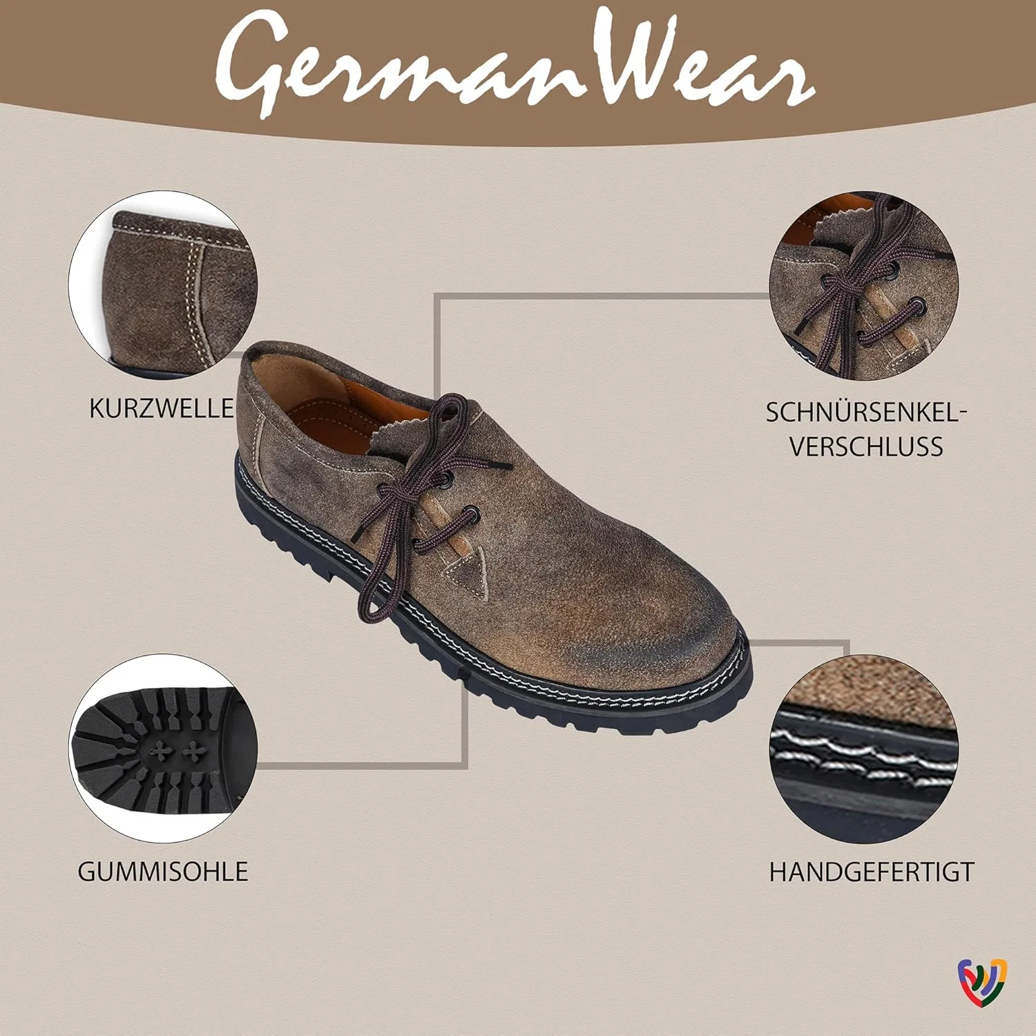 German Wear Немецкая традиционная обувь Haferl, мужские кожаные туфли коричневого, черного и каштанового цвета — фото 4