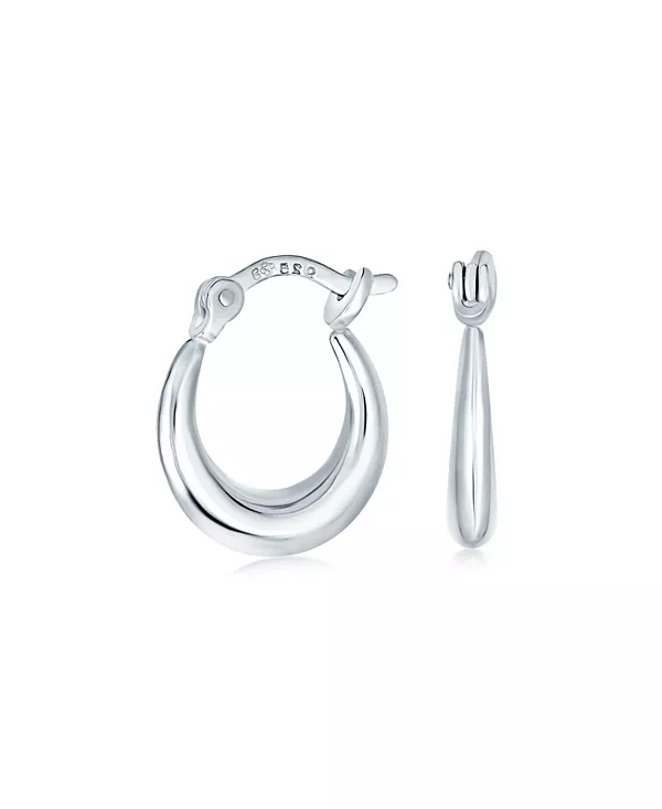 

Серьги-Кольца с круглой отделкой, конические, в форме полумесяца, из стерлингового серебра, с выемкой на шарнире Bling Jewelry, silver