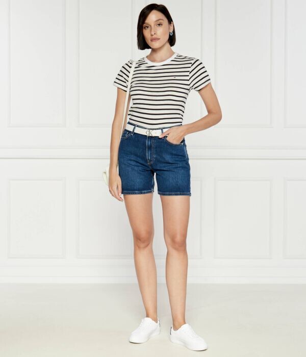 Футболка Tommy Hilfiger Slim Fit в полоску, белый — фото 2