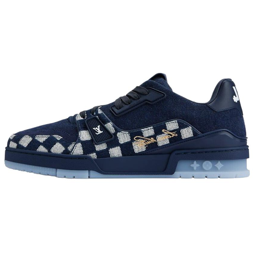 

LOUIS VUITTON Кроссовки для скейтбординга Nigo Collaboration Trainer FW25 Low Top, синие, мужские